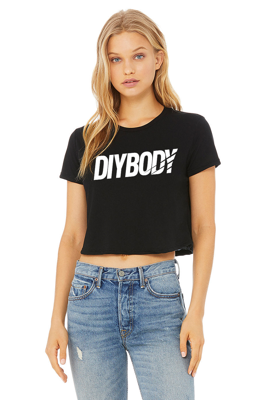 Cropped Logo Tee (Black) – DIYBODY